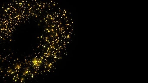 Lumière dorée, scintillante, traîne, particules dorées, arrière-plan en mouvement