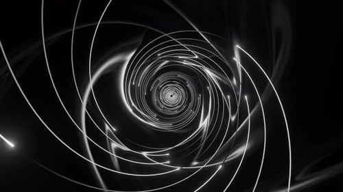 Tunnel en forme de spirale avec fond de traînée lumineuse - Boucle transparente