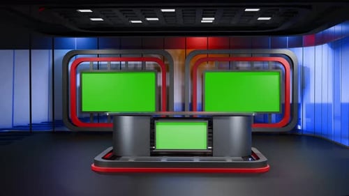 3D-Hintergrundschleife für virtuelle Nachrichtenstudios