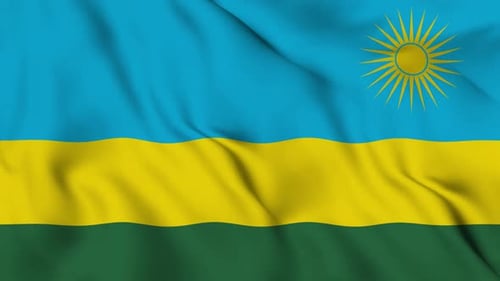 Rwanda National Flag Gently Waving Motion Graphic