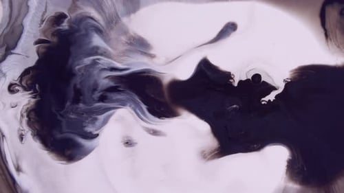 Splatter Stream Black Ink Swirling Spread Pigment