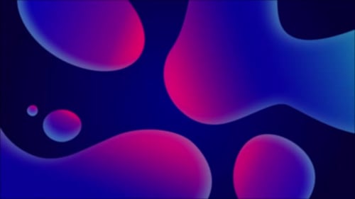 Abstract 3D blobs loop. Blue-pink metaballs morphing.