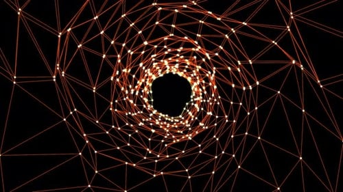 Abstract red plexus tunnel.