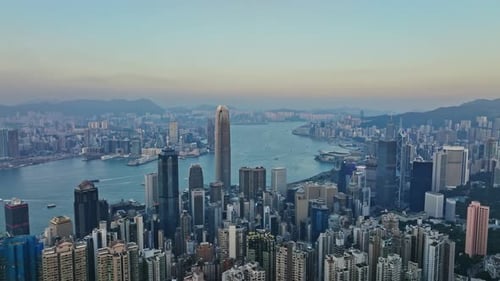 A view of a city from a tall building