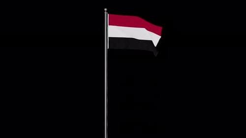 Realistic Waving Yemen National Flag in Natural Wind