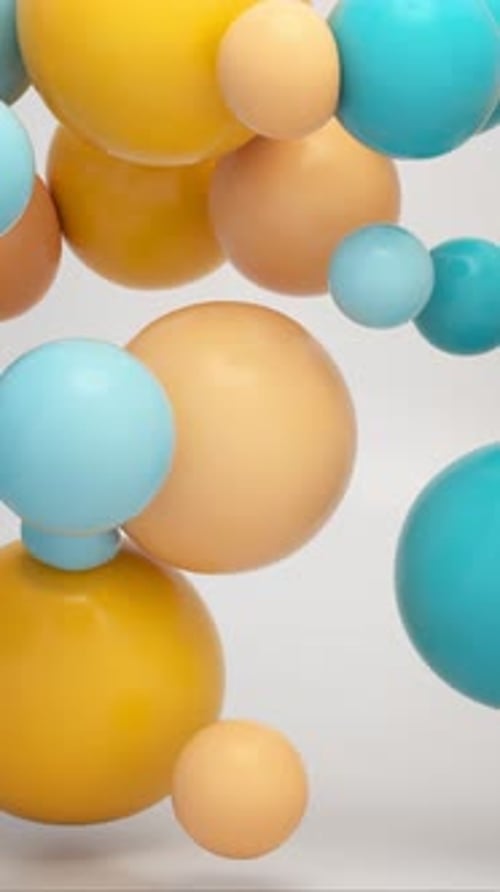 Animation en boucle 4k de boules flottantes colorées