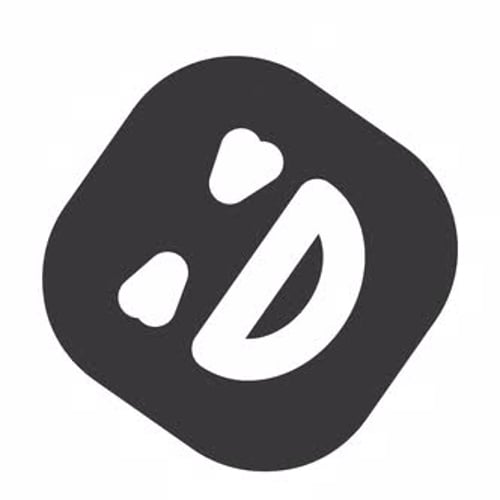 Smiling Abstract Icon with Hearts in Flat Design Style