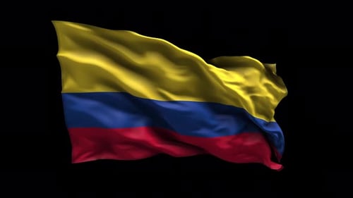 Realistic 3D Waving Colombia Flag Animation