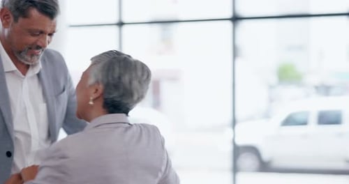 Happy, dancing and business people celebrate success, achievement or teamwork in a corporate office