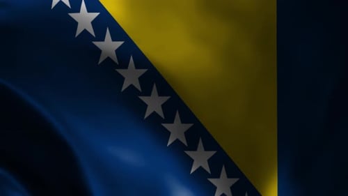 Waving Bosnia and Herzegovina Flag Animation