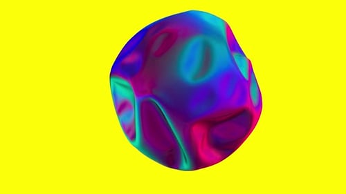 Vibrant Iridescent Fluid Morphing Abstract Shape Loop