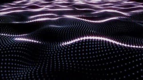Shiny Dotted Net Waves Motion Background