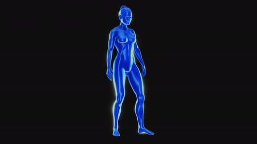 Futuristic Human Body Heatmap Scan Animation