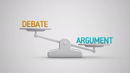 Debate Versus Argument Concept on 3D Balance Scale