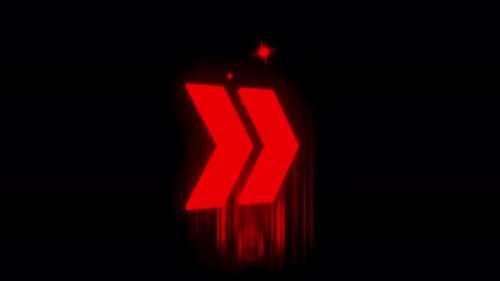 Red Glowing Double Chevron Arrow Loop