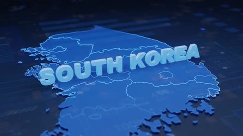 Futuristischer digitaler Hintergrund der Südkorea-Karte