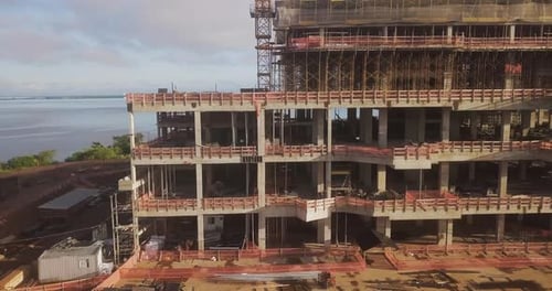 Construcción de edificios, marco revelador de diapositivas y estructura de paredes