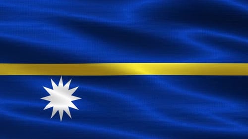 Waving Fabric Flag of Nauru for National Events and Presentations
