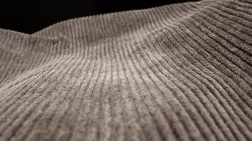 Macro Shot of Gray Corduroy Fabric Texture