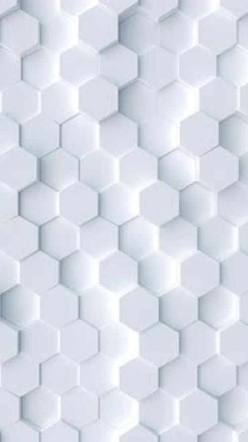 Dynamic White Hexagon Tiles Geometric Pattern Seamless Loop Background