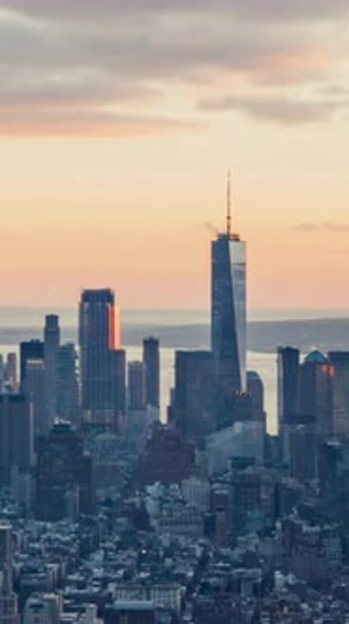 Vertical View Of New York Cityscape, USA