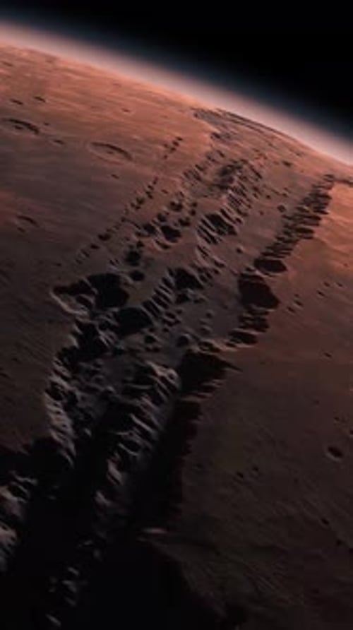 Planeta de Marte girando no planeta em órbita do espaço sideral