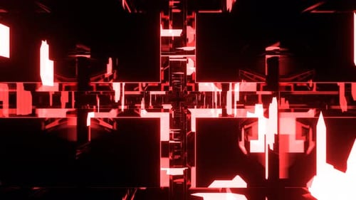 Red Abstract Shape Neon Tunnel Background Vj Loop In 4K