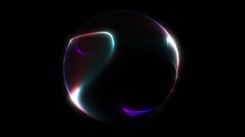 Colorful multicolor gradient liquid sphere with smooth glowing motion and light reflections