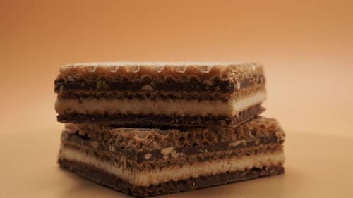 Two Chocolate Wafer Snacks Close Up