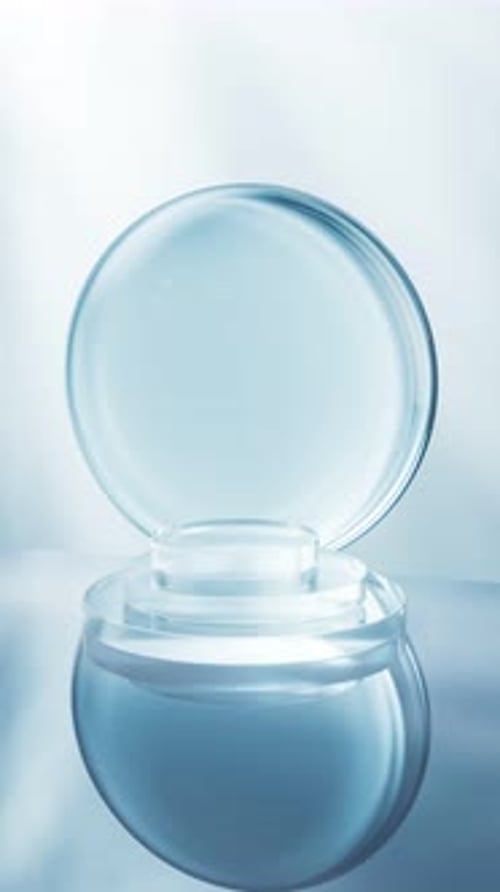 Animated 3D Product Display Stand with Transparent Liquid Base