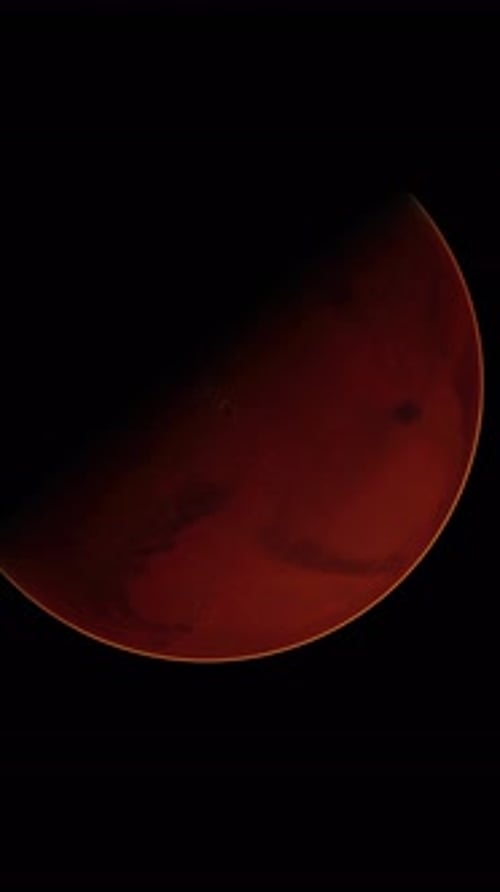Red Planet Mars in the Starry Sky
