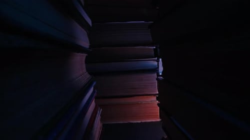 Camera Dolly Towards Antique Books