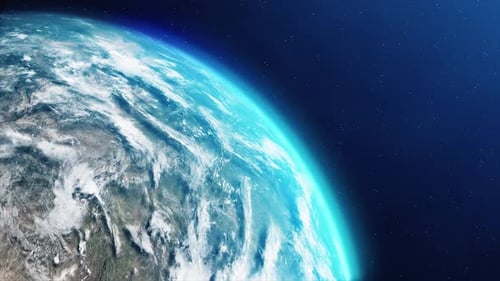 Earth Rotating on Axis in Space with Stars