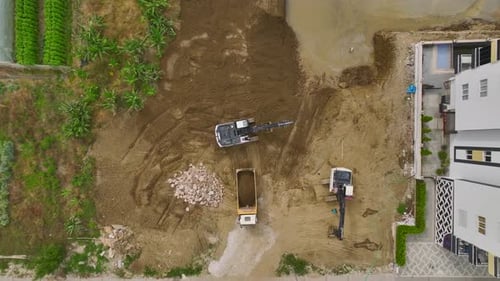 Aerial View Foundation Phase First Concrete and Machines Operating