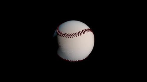 Realistic 3D Baseball on Black Background