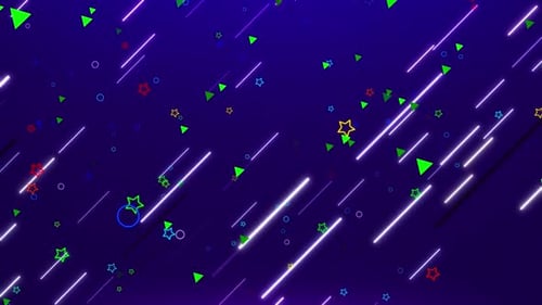 Abstract Colorful Neon Lines Background Loop V4