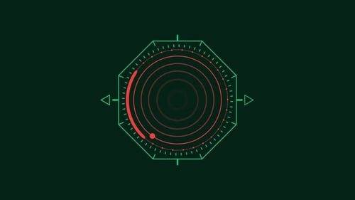 Elemento HUD de ciencia ficción animado con círculos concéntricos