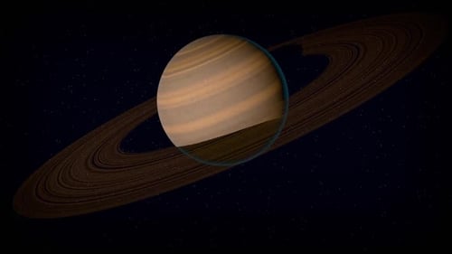 Seamless Loop of a Rotating 3D Planet with Rings