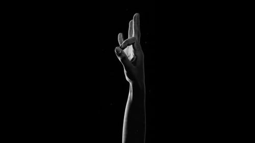 Hand mit rotierendem Halbtoneffekt, Ok-Symbolsymbol
