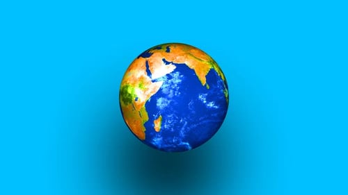 Rotating Blue Green Planet Earth Global Loop Animation