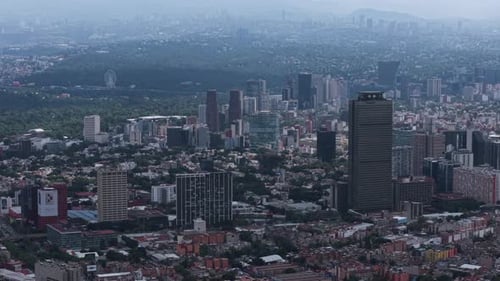 Mexico City from a drone shot with a parallax effect