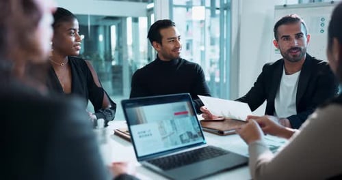 Diverse Team Meeting in Modern Office Setting