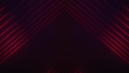 Abstract Red Neon Geometric Lines Moving Background