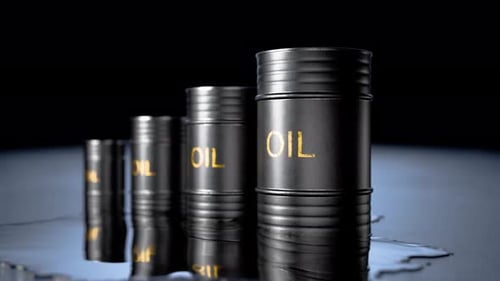 Animated Oil Barrels Industry Concept