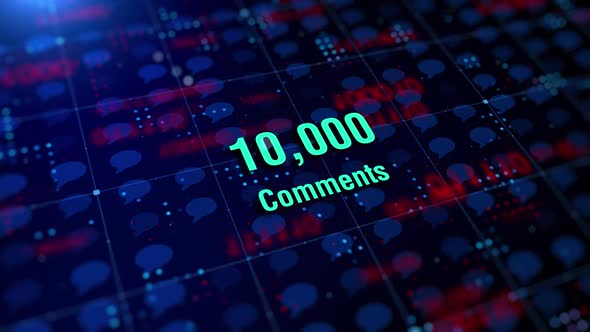 Digital Comments Counter with Futuristic Data Grid Animation ...