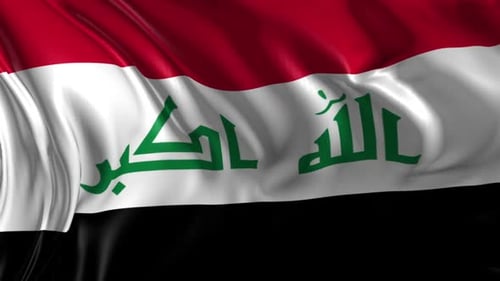 Waving Flag of Iraq Seamless Loop Animation