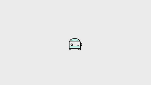 Flat Design Toaster Icon Animation Revealing Toast