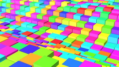 Abstract Geometric Cubes Rising and Falling Animation