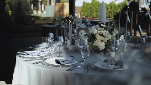Elegant Table Setting for Formal Wedding Celebration