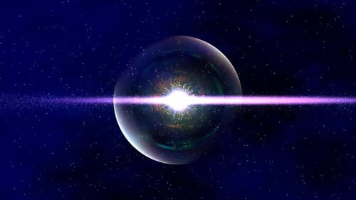 Ambient Glowing Space Sphere Galaxy Animation Background